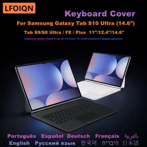 LFOIQN Book Cover Keyboard Slim For Samsung Galaxy Tab S10 Ultra 14.6 inch S11 S9 S8 S7 FE 12.4 11 S