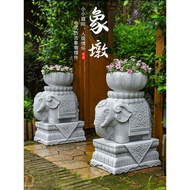 Big Door Decoration Courtyard Flower Pot Imitation Stone Pier Baby Elephant Villa Ornaments Courtyar