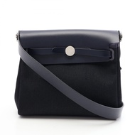 【二手】愛馬仕 HERMES 肩背包 Herbag Zip Mini 藍色 086430CK 藍色/黑色 其他 Herbag Zip Mini 藍色/黑色
