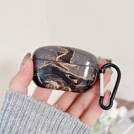 【Fashion】Black Background Marble Pattern for Sony WF-1000XM5 Headphone Case Hard Shell Earphone Cover with Hook