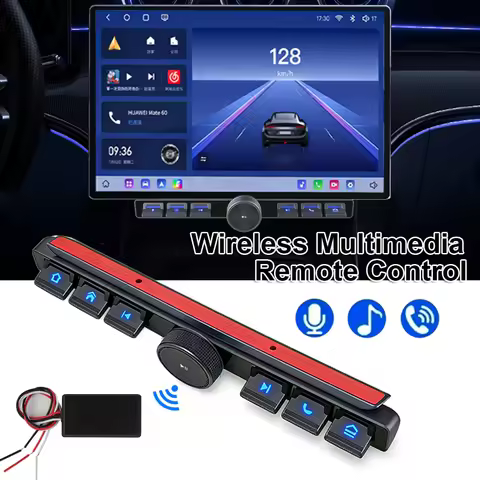 Wireless Smart Car Multimedia Remote Controller 7 Key Handsfree & Music Bluetooth Remote Control But