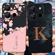 Itel A60 A60s ItelA60 A 60s A662LM 2023 New Fashion Initial Letter Soft Silicone TPU Case