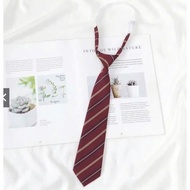 Japanese Style Plaid Self-Tie Tie in Red - Red Self-Tie Yearbook Necktie