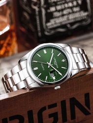 Ch0801lv 男士時尚簡約石英手錶,水鑽細節,日期顯示,圓形錶盤,適合商務會議