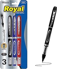 BAZIC Royal Assorted Color Rollerball Pen (3/Pack)