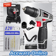 [ JST-21006-L ] JOUSTMAX 12V 10mm Rechargeable Cordless Drill Drilling Screwing Tool Set