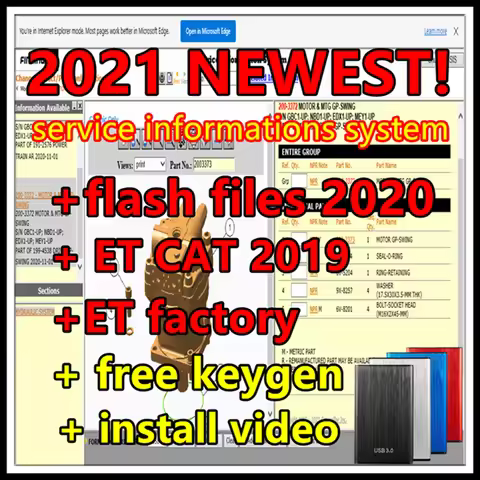 Newest SIS 2021 Caterpillar Full Service with keygen + ET CAT 2019 keygen + Flash files 2020 + Facto
