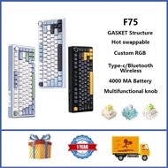 AULA F75 Wireless Mechanical Keyboard GASKET Structure 75% RGB Hot swappable Custom Keyboard With Kn