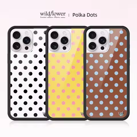 Wildflower 3D Polka Dots Phone Case for iPhone 16 15 14 13 12 17 Pro Max Plus Air 17pro Fashion Wave
