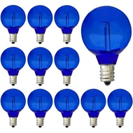 15 Pack G40 Light Bulbs LED Replacement Bulbs 1W Shatterproof Plastic G40 LED String Lights E12 Base