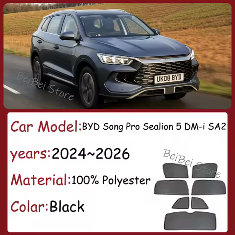 For BYD Song Pro Sealion 5 DM-i SA2 2024~2026 2025 Car Magnetic Mesh Privacy Sunshade Side Window Su