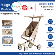 Beige baby stroller travel Magic stroller 360 rotating Cabin Sized Stroller Travel Foldable baby str