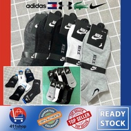 (Buy 1 Free 1 🇲🇾) Unisex Nike_ Adidas_ Sport Casual Socks short Long no show flat stocking stoking 1