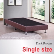 Single Size * Divan Bed Base * Fabric Upholstery * Dark Brown * Metal Legs * Fast Delivery