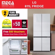 LG GF-B6174TW 611L MULTI-DOOR FRIDGE | Inverter | White Glass Finish | 3-Tick | Free $50 Grocery Vou