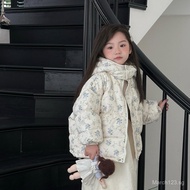 2025 Winter Fashionable New Girls' Down Jacket Thickened White Duck Down Floral Coat for Girls 686V