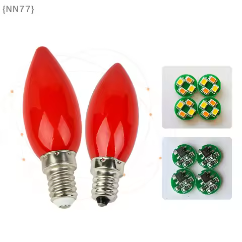 【Ja】1PC Red LED Altar Bulb - E12/E14 Candle Bulb for Temple Decoration, Buddha Bead & Lamp