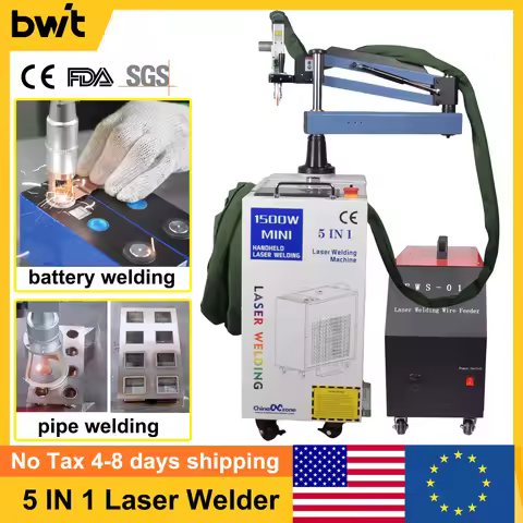 2000W BWT 5 in 1 Fiber Laser Battery Welding Cleaning Cutting welding Machine Double Wobble Handheld