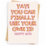 [Coisíní] Happy 18th Birthday—You can finally use your own ID Creative Birthday Card with Envelope