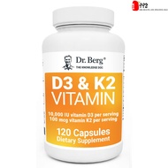 [4.4 PRomo] Dr. Bergs D3 & K2 Vitamin D3 K2 Supplement Purified Bile Salts - Spt Healthy Heart Bone 