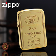 The World Over 2 OZ Fancy Gold 1941 Replica Model Gold Plating Zippo Lighter - Free Zippo Flints