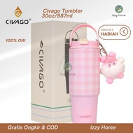 [Free Gift] CIVAGO 30oz Stainless Steel Tumbler 887ml/ – Leak-Proof Square Drinking Bottle