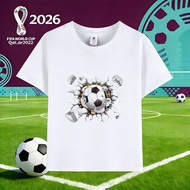 2026 World Cup Football Printed T-Shirt Pure Cotton Round Neck Short-Sleeved Children's Clothing 603