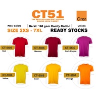 OREN SPORT TSHIRT COTTON LEHER BULAT COMFY COTTON - RED/MAROON/DARK PURPLE/YELLOW /GOLD/ORANGE Oren 