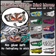 for gearelec c2 c2 pro helmet intercom headset sticker waterproof bluetooth earphone shell decorativ