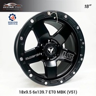 【Installation Available】V51 RAXER OFFROAD WHEELS 18 INCH 18X9.5 6X139.7 ET0 MBK READY STOCK SPORT RI