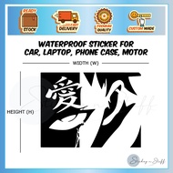 Naruto Gaara The Kazekage Anime Sticker Motorcycle Car Jepun Stiker Kereta Pantulan Cahaya Kalis Air