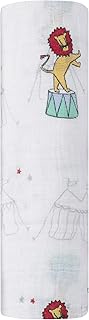 aden + anais ASWC10020J Vintage Circus-Circus Act, Baby Gift, Muslin Swaddle, 1 Piece, Red, 47.2 x 4