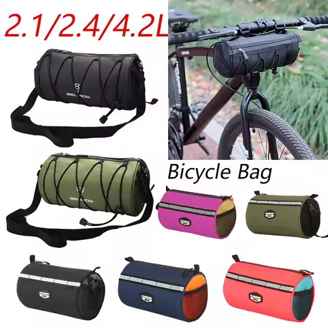 2.1/2.4/4.2L Bicycle Front Bag Multi-Purpose Bike Handlebar Bag Frame Pannier Bag Waterproof Large C