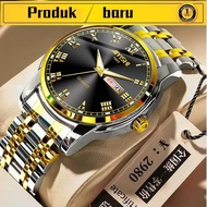 jam tangan lelaki waterproof jam lelaki original jam tangan lelaki jam jarum lelaki Automatik Penuh Teras Mesin Jam Tangan Swiss Sahih Jam Tangan Perniagaan Lelaki Versi Korea Kalis Air Cahaya Malam Dua Kalendar Jenama Terkenal Jam Tangan Terkenal