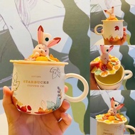 2023 Starbucks Cup Autumn Maple Leaf Forest Autumn Rabbit  FOX Ceramic Mug Glass Mug