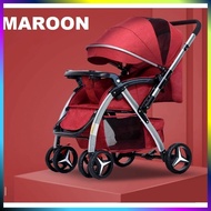CS Mall : Luxury MarvyBaby Multifunctional 2 Way Facing Lightweight HY6601 Baby Stroller Folding wit