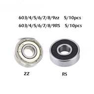 High Quality 5/10 Pcs 603zz 604zz 605zz rs 606zz rs 607zz rs 608zz rs 609zz Miniature Deep Groove Ba