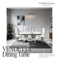 Vendetta - 6-seat Dining Table/Stainless Steel Dining Table with Marble Stone Top Table