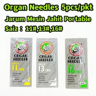 1 Pkt Organ Needles/Jarum Mesin Jahit/Jarum Mesin Portable/(Mesin Jahit Kepala Hitam/Traditional & M