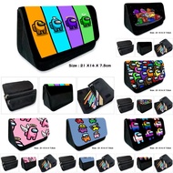 Animal AMONG US stationery pen bag large zip compartment school supplies Large capacity pencil case 