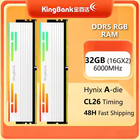 KingBank Origina DDR5 RGB RAM 16GBX2 6000MHz Hynix Chip A-die CL26 High Performance for Desktop PC M