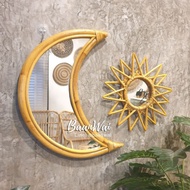 Rattan House-Frame Glass Moon-Sun