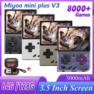 【Deal of the day】 Miyoo Mini Plus Game Console 3.5inch Ips Screen Handheld Game Console Portable Video Players 128g 8000 Games Gaming Accessory