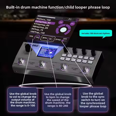 M-VAVE TANK PRO AI Neural Network Modeling Multi-effects Pedal Device Third-party Guitar Pedal IR Lo
