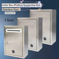 CHIHIRO1X3EE Mailbox, with Locks Waterproof Letter Box,  Stainless Steel 3 Sizes Ballot Box Outdoor