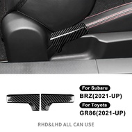 ฝาครอบที่จับปรับความเร็วลมที่นั่งไฟเบอร์คาร์บอนจริงสำหรับ Subaru BRZ Toyota GR86 2021-2023ภายในรถที่