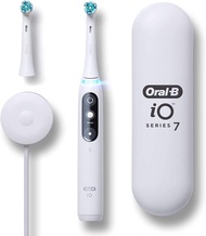 Oral-B iO Series 7 Electric Toothbrush with 2 Replacement Brush Heads, White Alabaster