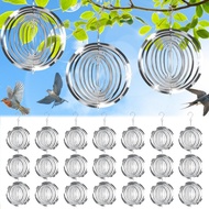12-3Pcs 3D Bird Repellent - for Yard, Garden - Hanging Bird Deterrent - Illusion Wind Chimes - Whirl
