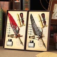 Retro Mechanical Feather Pen Feather Pen Gift Box Dipping Pen Birthday Gift High-value High-end