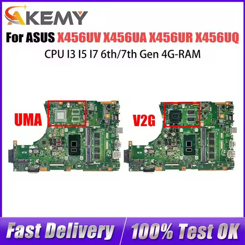 X456UV Notebook Mainboard X456UA X456UR X456UQ X456UVK X456UJ A456U F456U X456UQK Laptop Motherboard